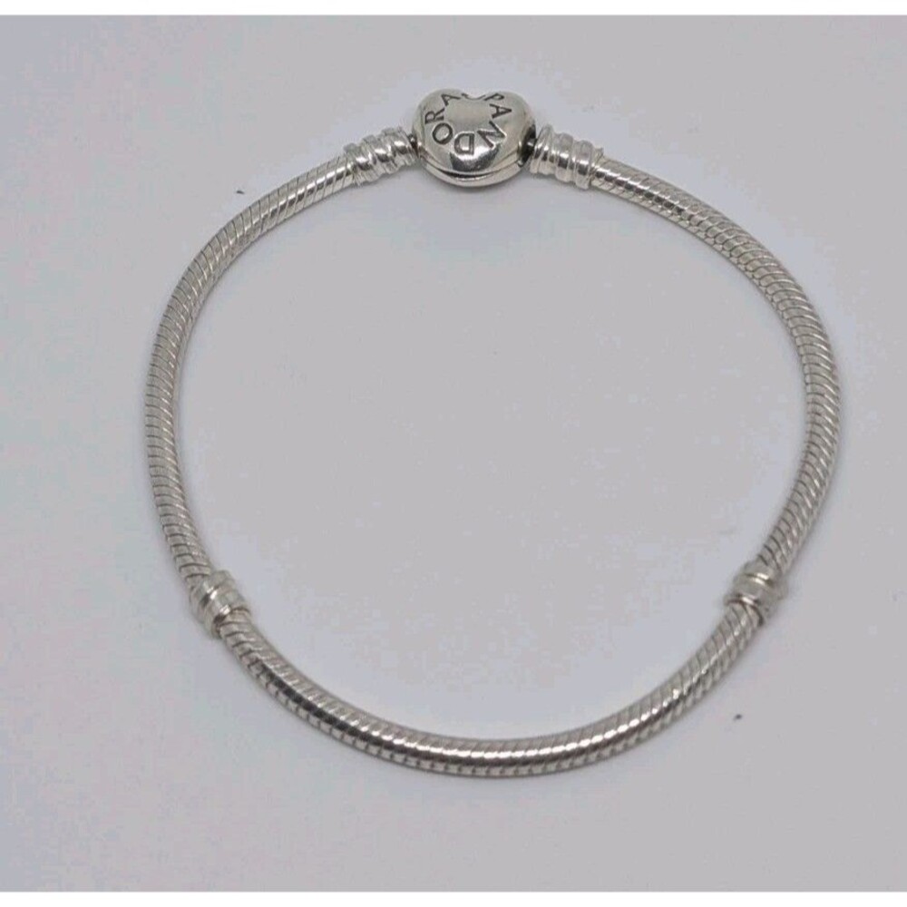 PANDORA Moments Heart Clasp Bracelet Charm - Length 6.75 in - 925 Silver - love